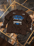 Maglia marrone Cianotic Deadly, solo capo sul tavolo in marmo del catalogo